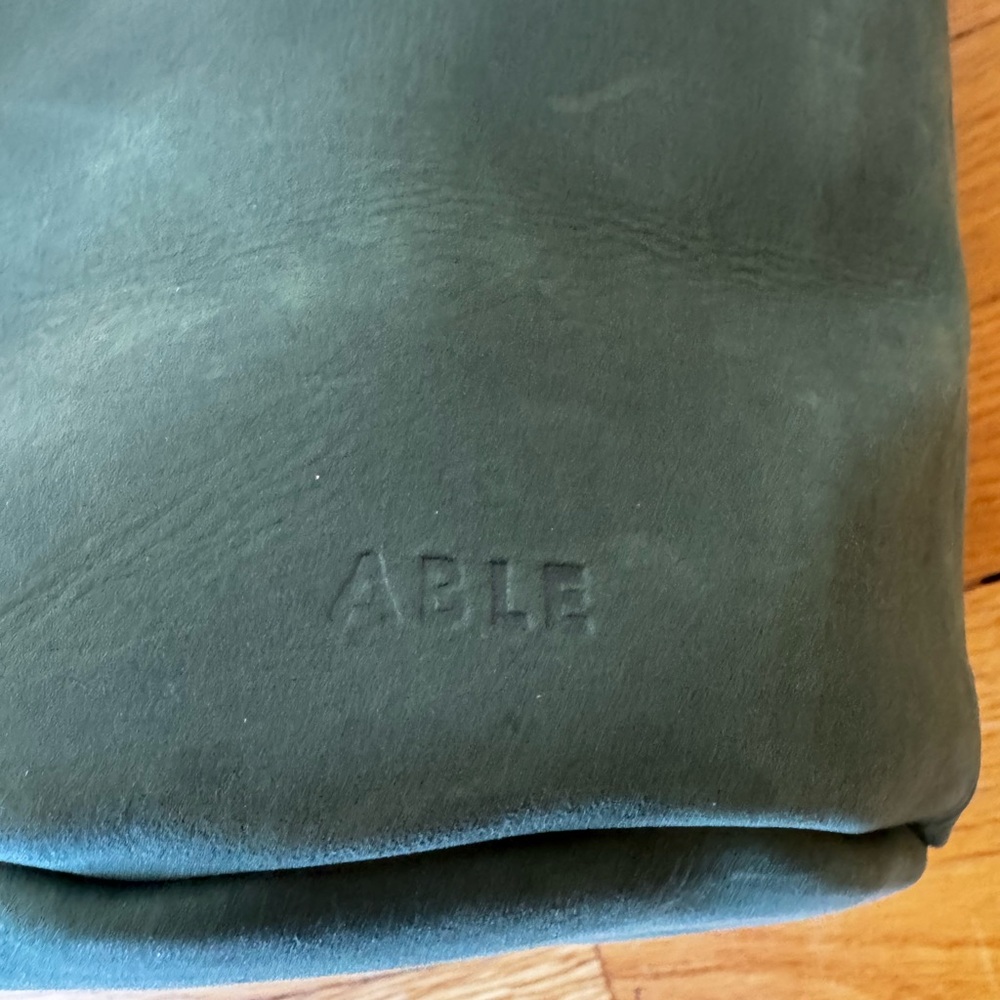 Able Eden Spruce Green Leather Bucket Bag Local and Global - Picture 5 of 9